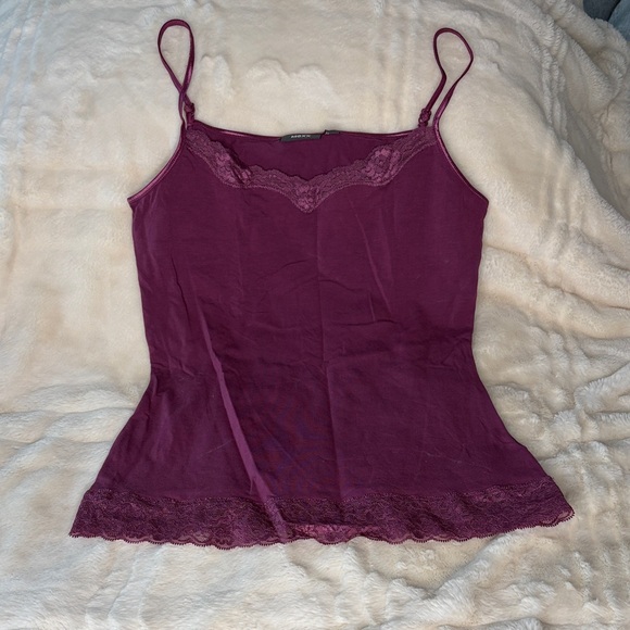 Mexx Tops - Mexx Deep Purple Lace Camisole Small Y2K Layering